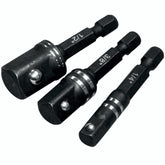 Impact socket adaptor 3pc set 1/4' 3/8' 1/2'